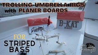 Trolling Umbrella Rigs or A-Rigs with Planer Boards for Hybrids and Striped Bass in the Fall fishing