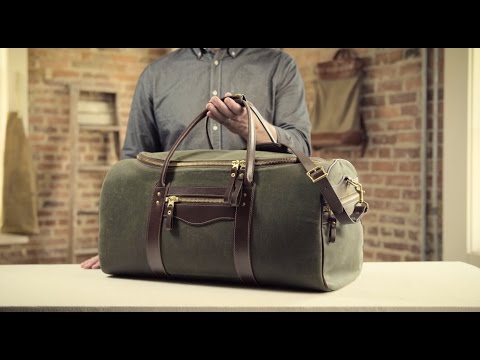 The Large Duffle | Waxed Canvas & Leather Duffle Bag - YouTube