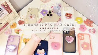 iPhone 12 Pro Max Gold | Unboxing + Aesthetic + Cute Accessories