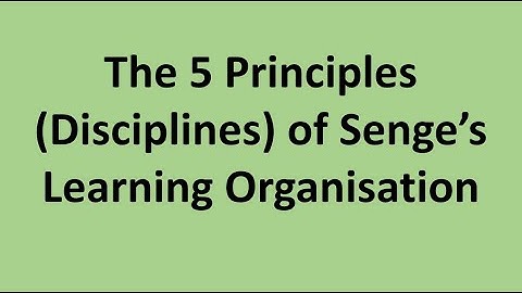 The 5 Principles (Disciplines) of Senge’s Learning Organisation