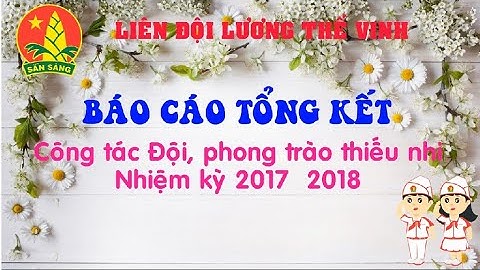 Liên đội Lương Thế Vinh - Báo cáo tổng kết công tác Đội, phong trào thiếu nhi nhiệm kỳ 2017-2018