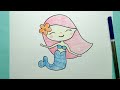 How to draw cute mermaid