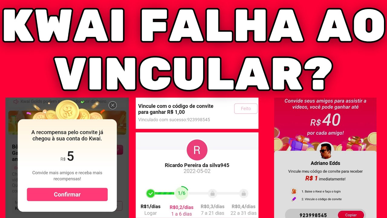 KWAI FALHA AO VINCULAR TENTE NOVAMENTE MAIS TARDE? VEJA COMO EU PASSEI O CÓDIGO!