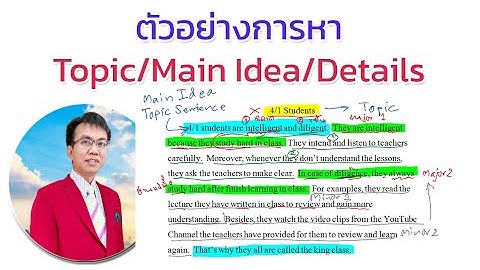 ตัวอย่าง the position of main idea