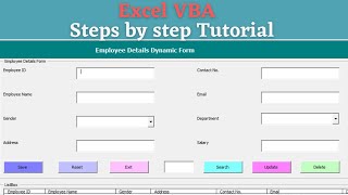 Excel VBA UserForm | Add Data | Reset | Exit | Search | Update | Delete | screenshot 2