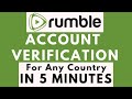 Verify Rumble Account in Any Country for FREE in 5 Mins | Hindi | Rumble Verification Problem Solved