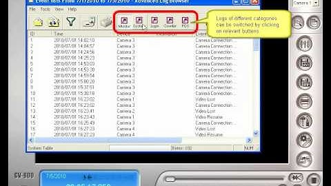GeoVision Main System   ViewLog   Filter in Advanced System Log