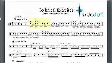 Technical Exercises Rockschool Grade 3 Drums