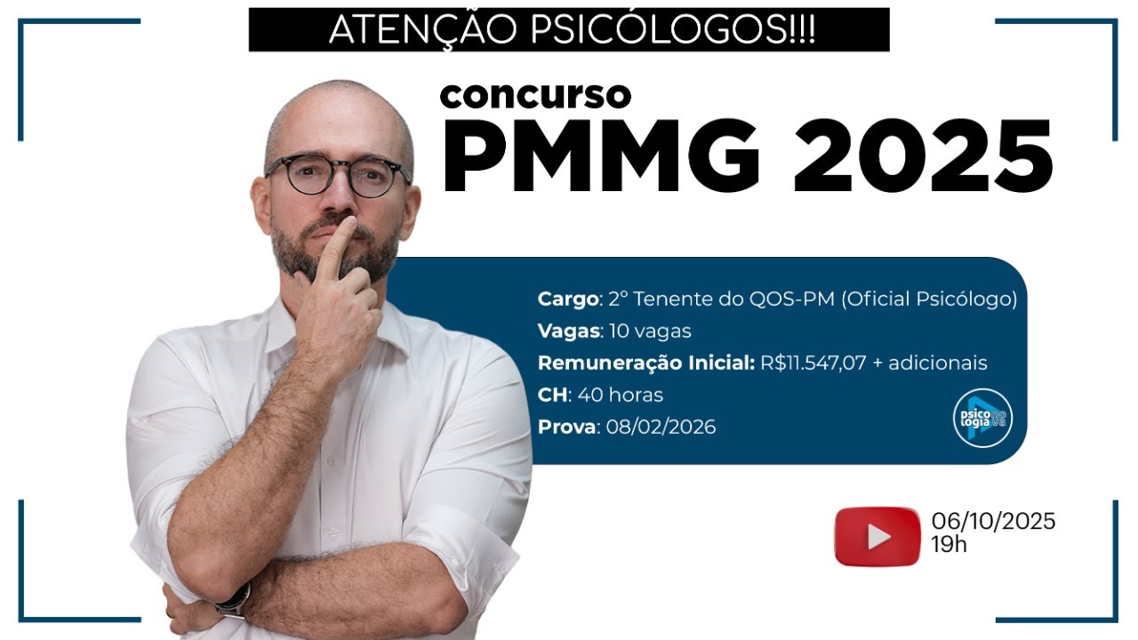 PMMG 2025 - Polícia Militar de Minas Gerais (concurso de Psicologia ...