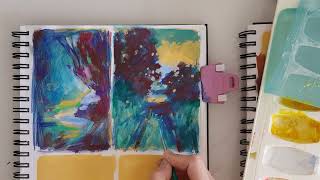 Gouache and Mixed Media №46. Speedpaint with commentary. Gouache and wax pastels.