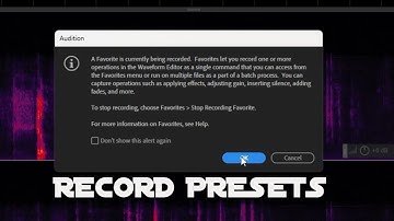 How to Record/Apply your OWN PRESETS - Adobe Audition (2025Tutorial)