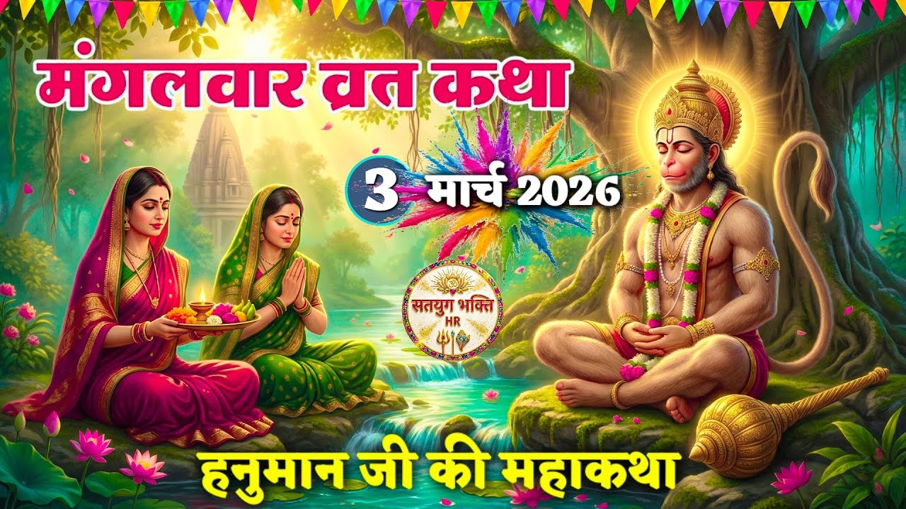🌼हनुमान जी की सच्ची पौराणिक कथा | मंगलवार व्रत कथा | Mangalvar Vrat Katha | 🚩 3 मार्च 