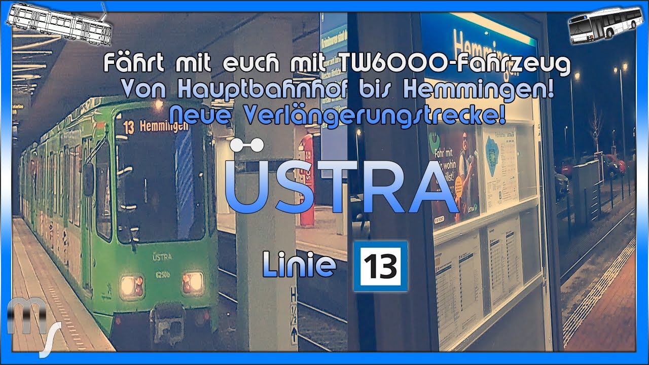 Mitfahrt TW 6000 als Linie 13🚇(11.01.2025) von Hauptbahnhof bis Hemmingen! (Streckenverlängerung)