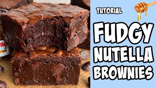 Fudgy Nutella Brownies! tutorial #Shorts screenshot 5