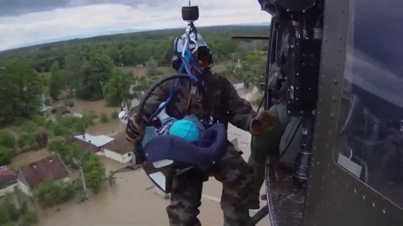 Armed Forces Rescue Baby With An Helicopter @ Bosnian Floods