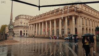 [4K | 2.5H] Walking in the Rain Walk Bordeaux France | ASMR Rain sounds for sleeping