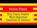 Post Gupta Empire MCQs l MCQs on Post Gupta Empire