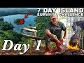 7 Day Island Survival Challenge Maine - Day 1of 7 - Catch and Cook Survival Challenge !