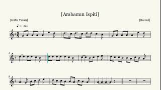 Arabamın İspiti Nota Solfej Resimi
