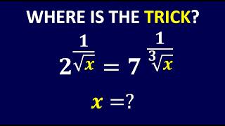 How To Solve This Nice Exponential Equation | 2^(√x) = 7^(1/∛x) — The Hidden Trick Is Easy to Miss