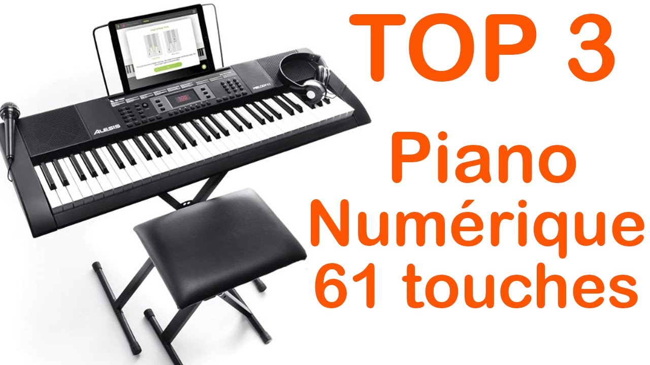RockJam Clavier de piano 61 touches avec Pitch Bend, alimentation, support  de partition, autocollants pour notes de piano et leçons Simply Piano