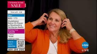 Studebaker Rechargeable Retro CD Player w/Bluetooth   FM...