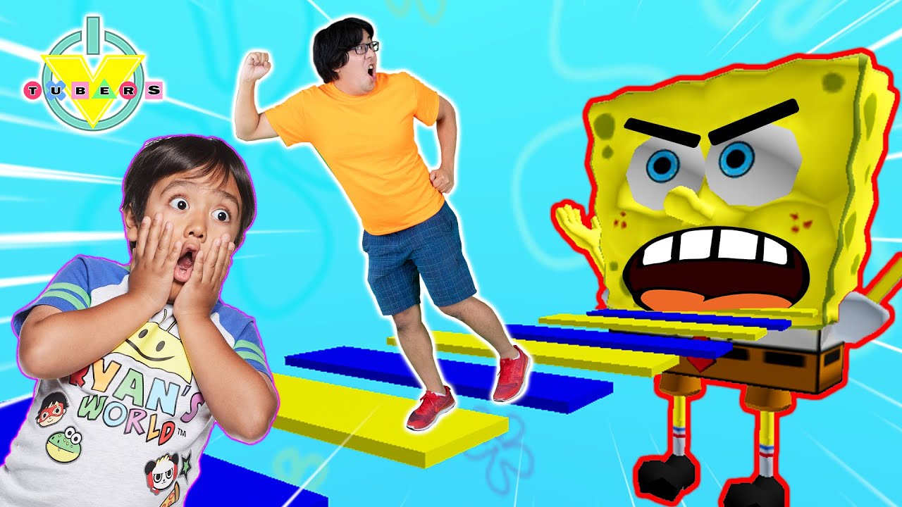 Ryan And Daddy Escape Fake Spongebob Obby In Roblox Let S Play Youtube - roblox noob toy rxgate cf