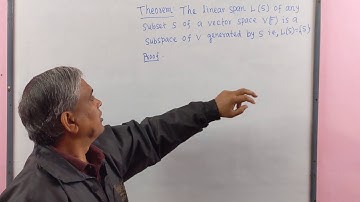 Vector Space, Lec-7(Subspace generated or Spanned by a Subset and Linear Span), by Dr.D.N.Garain