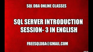 Sql Server Introduction Session 3 in English