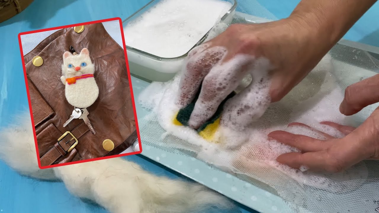 Wet Felting Tutorial For Beginners - Making Easy Cat using felt - DIY