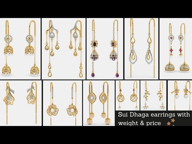 Gold Earrings at best price in Gurgaon by Bittoo Jewellery House | ID:  10507460097