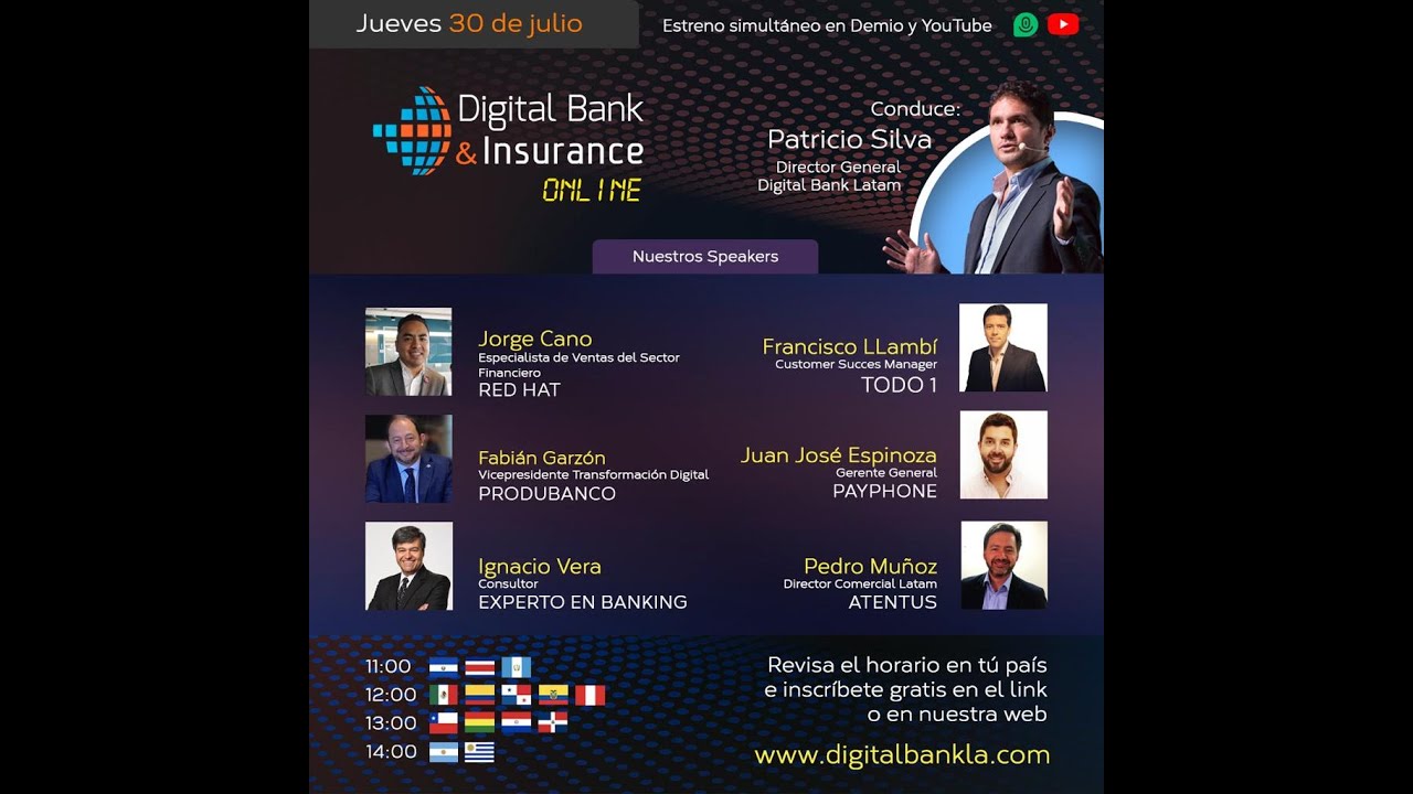 Digital Bank & Insurance Online 30 de Julio YouTube
