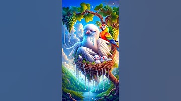 The pigeon makes a nest on the grape tree and the parrot also makes a nest #ai #shorts