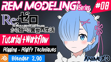 Tutorial + Workflow Modeling Rem #08 - Rigging - Rigify Techniques [blender 2.90]
