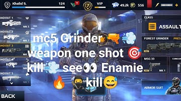 mc5 Grinder 🔫💨weapon one shot 🎯kill💨 see👀 Enamie 🔥 🥷kill😅