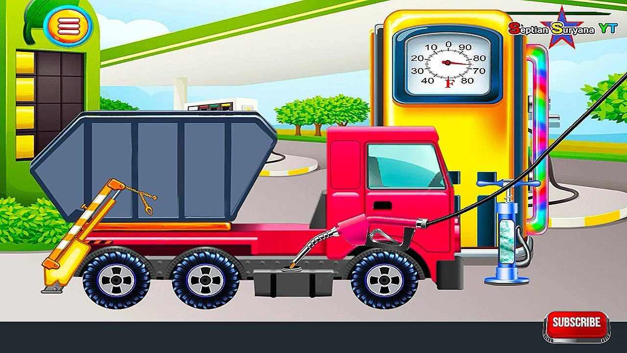 Mobil truk  sampah mainan  isi bensin YouTube 