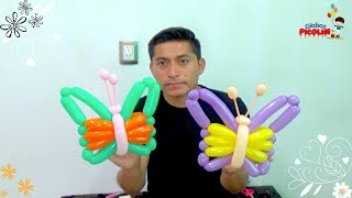 Como hacer una mariposa con 3 globos globoflexia #217