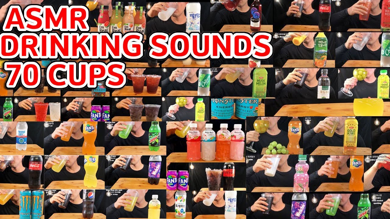 [ASMR] 음료수먹방 70잔연속 DRINKING SOUNDS 70 CUPS ONLY SUMMER SPECIAL(NO TALKING)SATISFYING