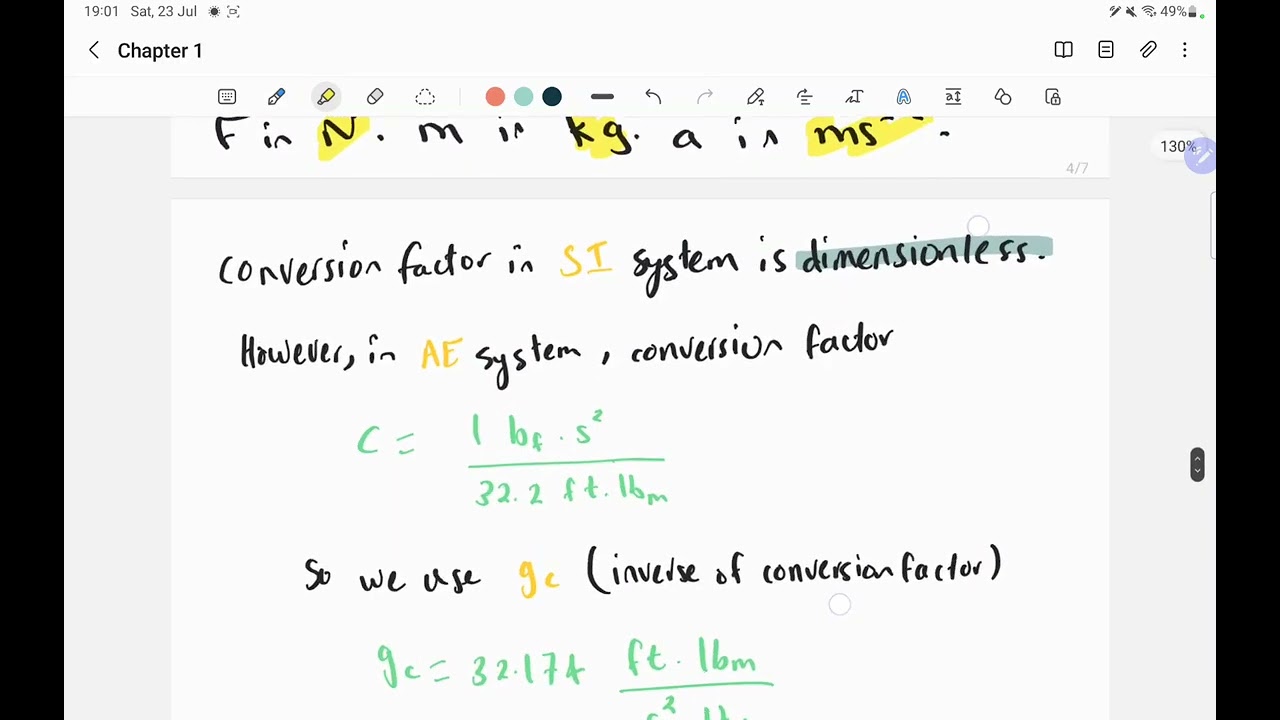 هندسة كيمياوية مرحلة اولى- مبادئ مراجعة سريعة الفصل الاول الوحدات الأبعاد و التحويلات Quick Revision