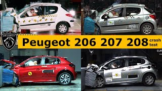 Peugeot 206 207 208 (1, 2) crash test. All generations (Euro NCAP)