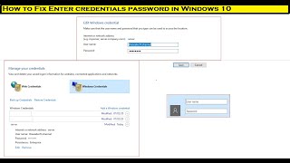 how to fix network credentials password in windows 10