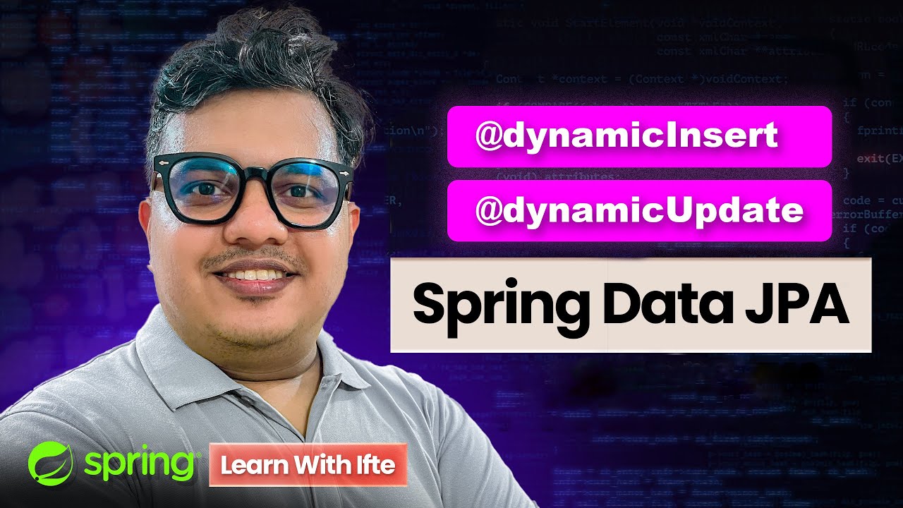 Dynamic insert update in spring data jpa - YouTube