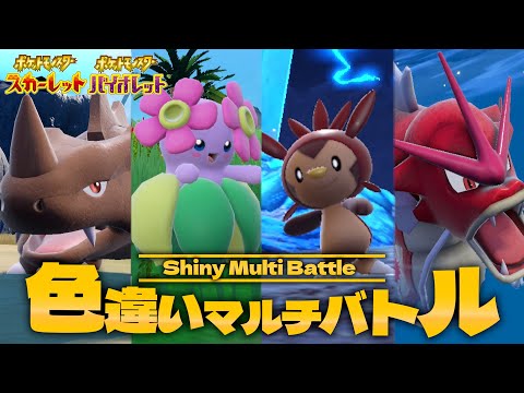 1時間以内に捕まえた色違いだけで4人対戦!色違いマルチバトル!【ポケモンSV】