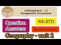 9th geography unit 2 lesson question answers  lithosphere2 exogenetic processes book back answers