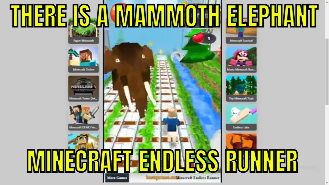 THERE IS A MAMMOTH ELEPHANT - MINECRAFT ENDLESS RUNNER - GONDRONG ...