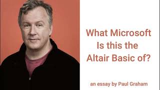 What Microsoft Is this the Altair Basic of?
