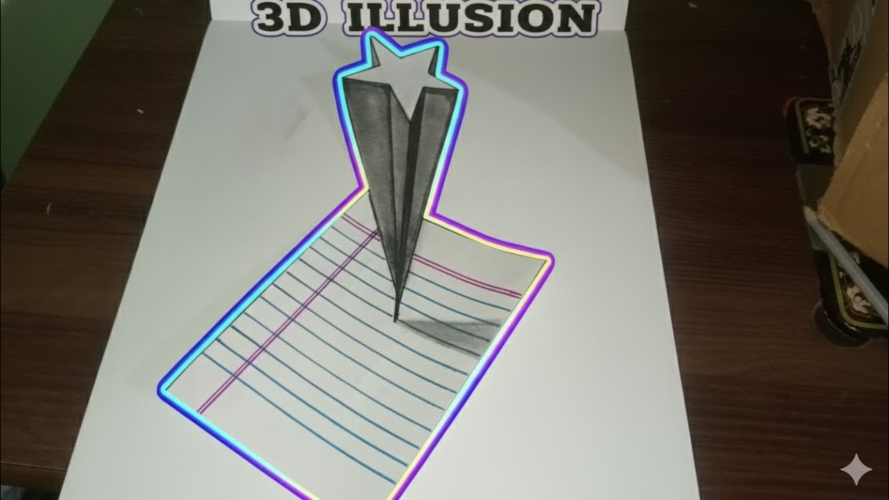 Easy Star 3D Drawing ✨ Looks Like It’s Coming Out of the Page! 😱 | Optical Illusion Art