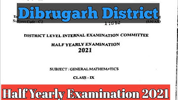 General Mathmatics।। Class 9।। Half Yearly Examination 2021@SharasTutorial