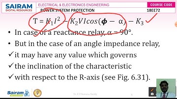 Lecture Video 14 18EE72 Module 2  Distance Protection Dr  K V Ramanareddy