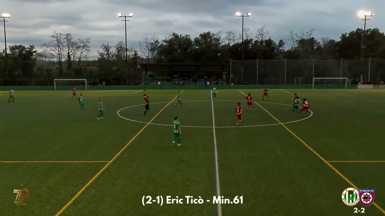 CE Sta Eulàlia (2) 🆚 CF Mollet UE (2) J20 (28/02/2026) ⚽Gols: David Margalef i Eric Ticò.
